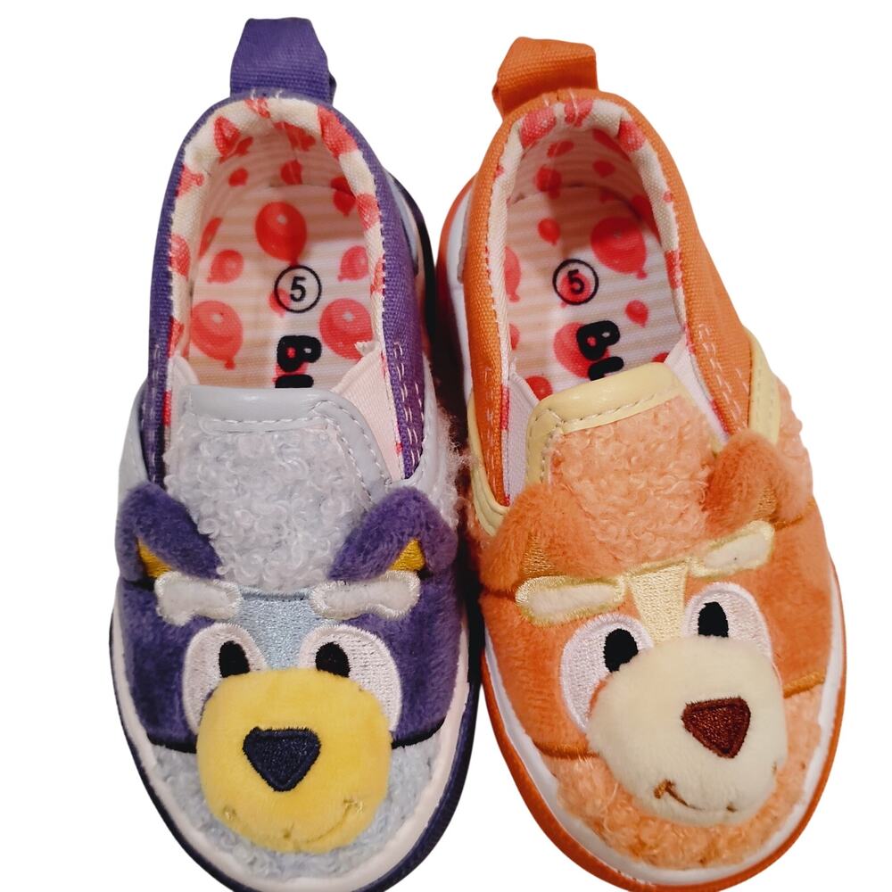 Bluey Toddler Kids Fleece Bingo Ground Up Slip On Sneakers Shoes Kids Size5 NWOT